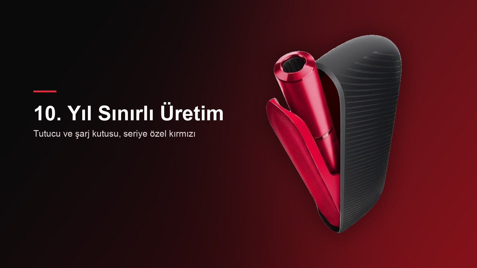 10. yıl sınırlı üretim kırmızı seri — tutucu ve şarj kutusu