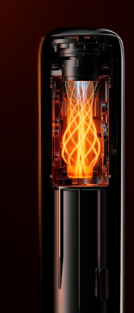 Ploom Aura Smart HeatFlow ısıtma bölmesi kesiti