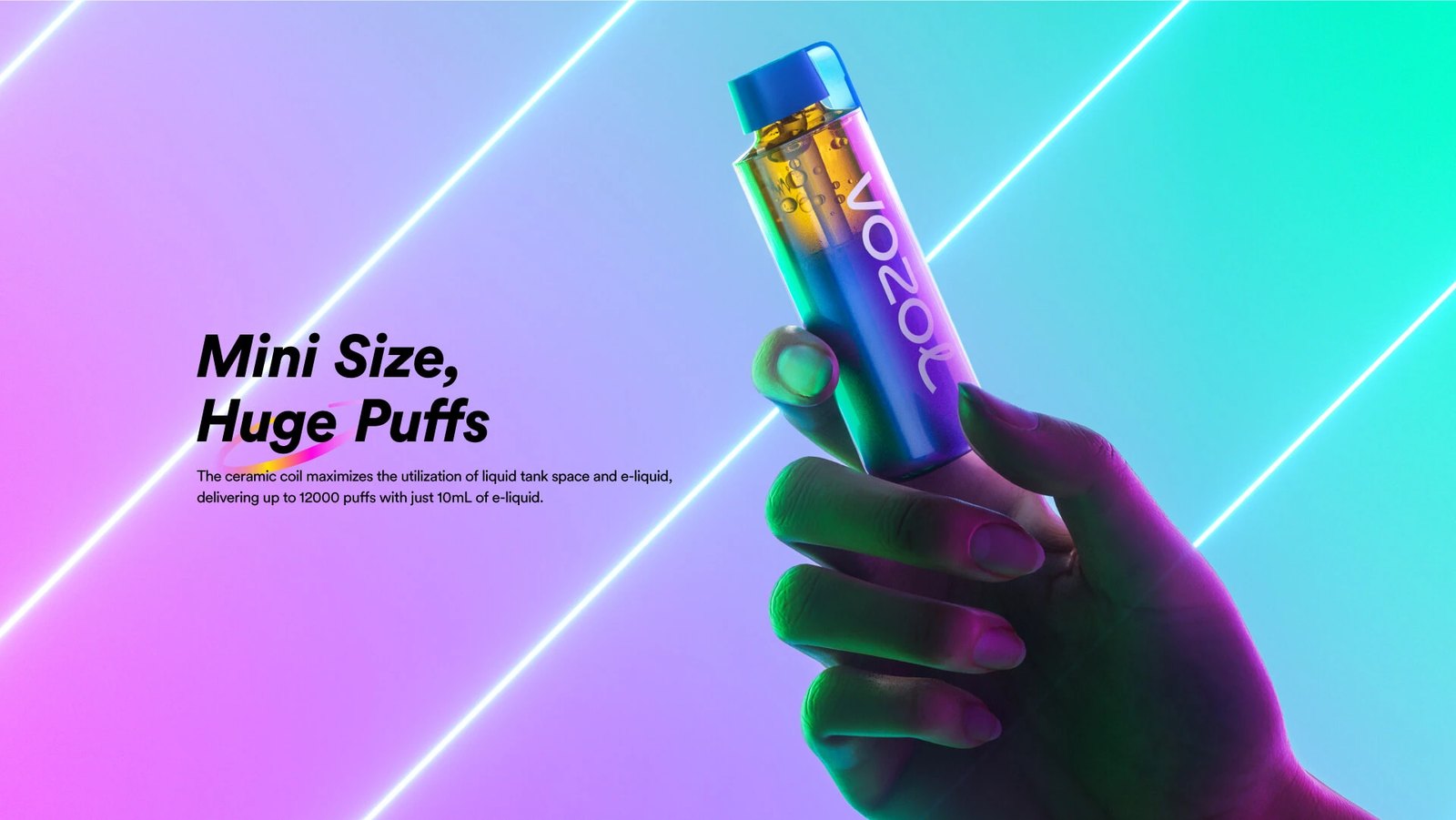 Vozol Vozol Neon 12000 Pro 10 ml likit ile 12.000 puf kapasitesi