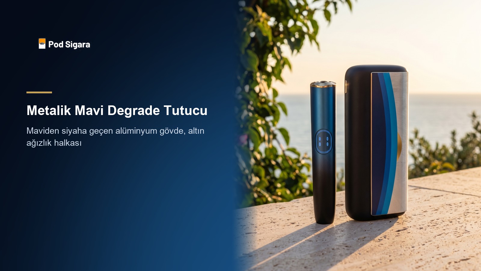IQOS Metalik Mavi Degrade Tutucu — I Prime Skylens Edition